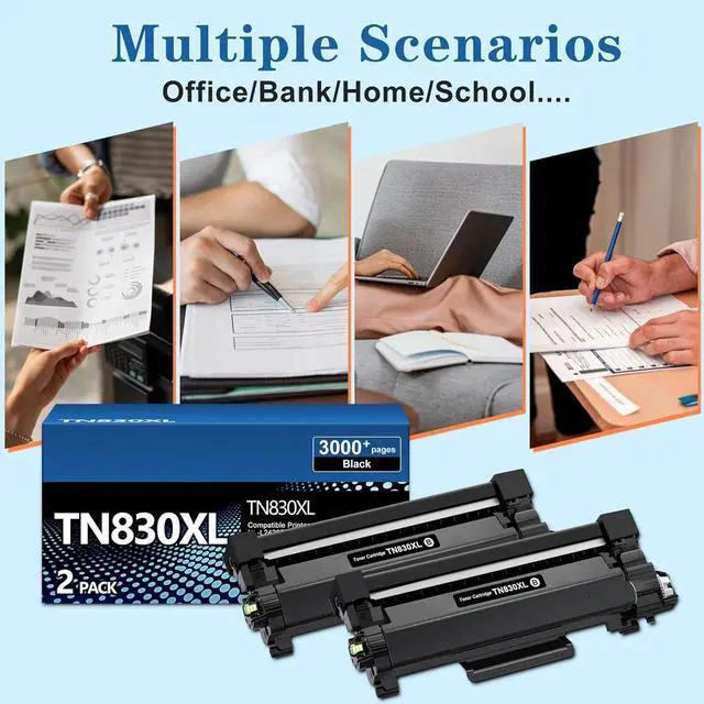 Alt view image 6 of 7 - Ennovor TN830XL TN830 High Yield Toner Cartridge Compatible for Brother TN830XL TN830 Toner Cartridge use with HL-L2460DW DCP-L2640DW MFC-L2820DW HL-L2480DW HL-L2400D Printer, 2 Pack Black