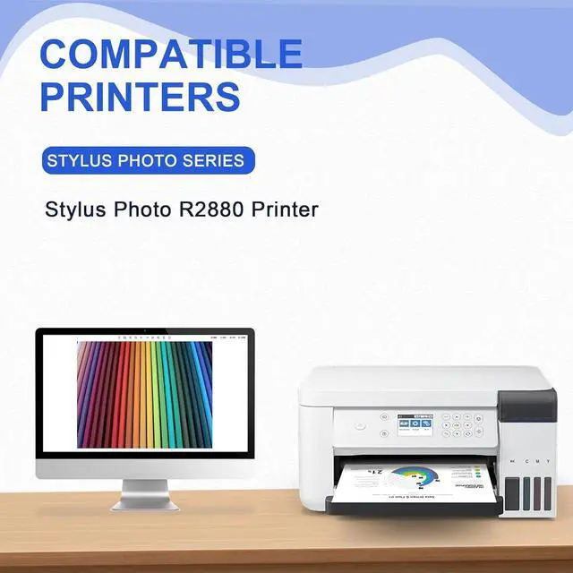 Alt view image 3 of 7 - Ennovor T096 T0961 T0962 T0963 T0964 T0965 T0966 T0967 T0968 T0969 Ink Cartridges Replacement for T096 96 T096120-T096920 Ink for Stylus Photo R2880 Printer,9 Pack