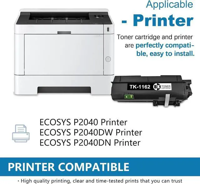 Alt view image 2 of 7 - Ennovor TK1162 TK-1162 Black Toner Cartridge 2-Pack - Lov TK1162 Toner Cartridge 1T02RY0US0 (Up to 7,700 Pages) Replacement for Kyocera ECOSYS P2040 P2040DW P2040DN Printer, TK-1162 Ink
