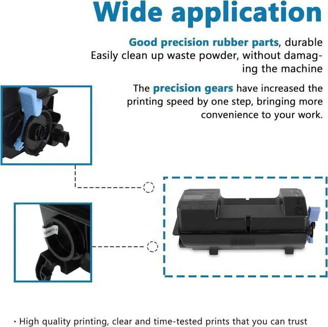 Alt view image 6 of 7 - Ennovor TK1162 TK-1162 Black Toner Cartridge 2-Pack - Lov TK1162 Toner Cartridge 1T02RY0US0 (Up to 7,700 Pages) Replacement for Kyocera ECOSYS P2040 P2040DW P2040DN Printer, TK-1162 Ink