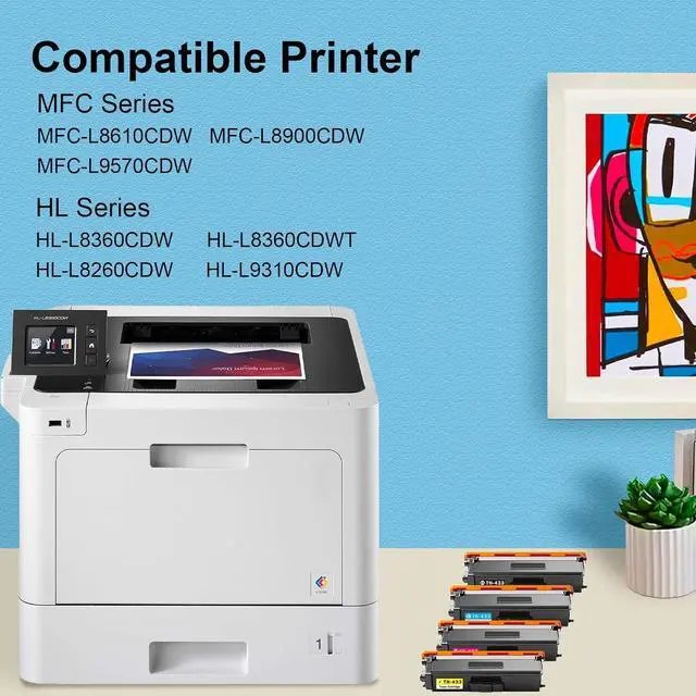 Alt view image 2 of 7 - Ennovor TN431 Toner Cartridges High Yield Replacement for Brother TN431 TN436 TN-431 TN433 for HL-L8360CDW HL-L8260CDW MFC-L8900CDW MFC-L8690CDW Printer, 4-Pack(K/C/M/Y), TN431BK & TN4313PK