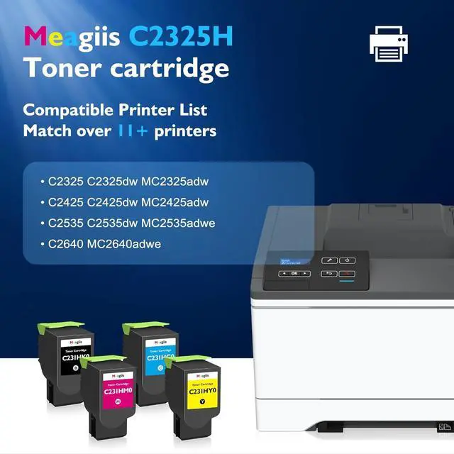 Alt view image 2 of 6 - Ennovor C2325H Toner Cartridge High Yield Replacement for Lexmark C231HK0 C231HC0 C231HM0 C231HY0 for Use in Lexmark C2325 C2425 C2535 C2640 MC2325 MC2425 MC2535 MC2640 Printer (BK/C/M/Y, 4-Pack)