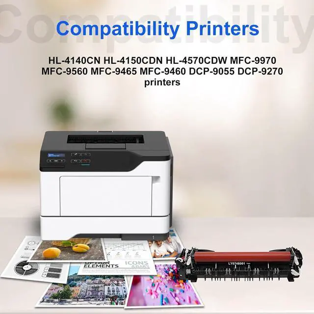 Alt view image 2 of 6 - Ennovor LY0748001 LY0749001 Fuser Unit Replacement for Brother HL-4140CN HL-4150CDN HL-4570CDW MFC-9970 MFC-9560 MFC-9465 MFC-9460 DCP-9055 DCP-9270 Printers (60,000 Pages)