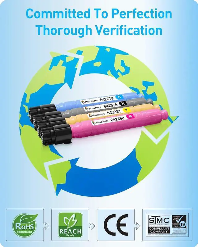 Alt view image 4 of 7 - Ennovor MasaiMara IM C3000 IM C3500 High Capacity Compatible Toner Cartridges Replacement for Ricoh 842251 842254 842253 842252 for Ricoh IM C3000 IM C3500 Printer (Black Cyan Magenta Yellow, 4-Pack)