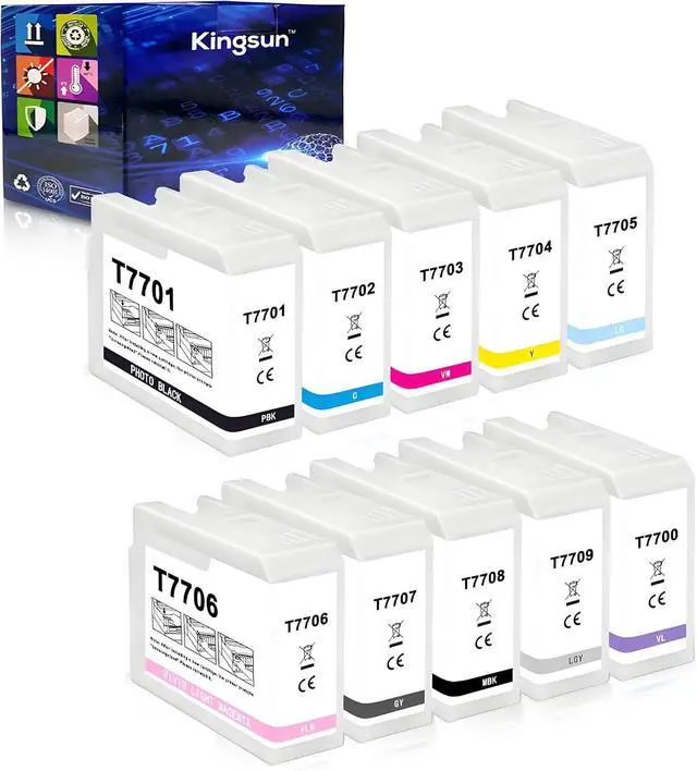 Main image of Ennovor T770 Ink Cartridge Set 770 Replacement for SureColor P700 Inkjet Printer T770020 T770120 T770220 T770320 T770420 T770520 T770620 T770720 T770820 T770920 (10-Pack)