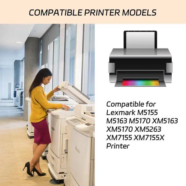 Alt view image 2 of 7 - Ennovor 24B6025 Imaging Unit Compatible with Lexmark M5155 M5163 M5170 XM5163 XM5170 XM5263 XM7155 XM7155X Printers, High Yield 110000 Pages, Reliable Performance (Black)