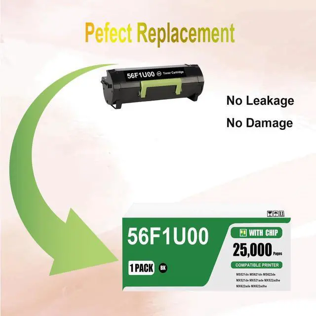 Alt view image 3 of 7 - Ennovor 56F1U00 Black Ultra High Yield Toner Cartridge Compatible for MS521dn MS621dn MS622de MX521de MX521ade MX522adhe MX622ade MX622adhe Printers (1 Black)