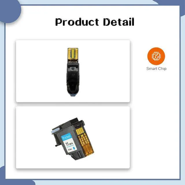 Alt view image 3 of 7 - Ennovor 11 Print Head C4811A C4812A C4813A C4810A Printhead Compatible for HP 1000 1200 280 2300 2600 100 100LUS 500 500PLUS 800 800PS Printers C4813A x1