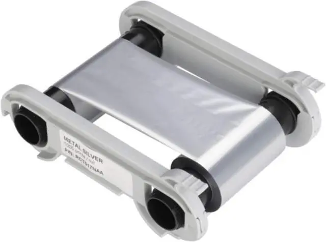 Alt view image 2 of 2 - Ennovor RCT017NAA Silver Ribbon Tape Compatible for Evolis Primacy Zenius Edikio Flex Edikio Duplex Printers 1000 Images