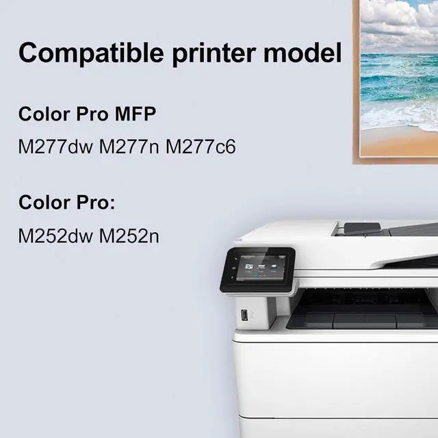 Alt view image 4 of 6 - Ennovor 201A Toner Cartridge High Yield (4 Pack) Black/Cyan/Yellow/Magenta - Replacement for HP 201A Toner Cartridge Color Pro M252dw M252n Color Pro MFP M277c6 M277dw M277n Printer