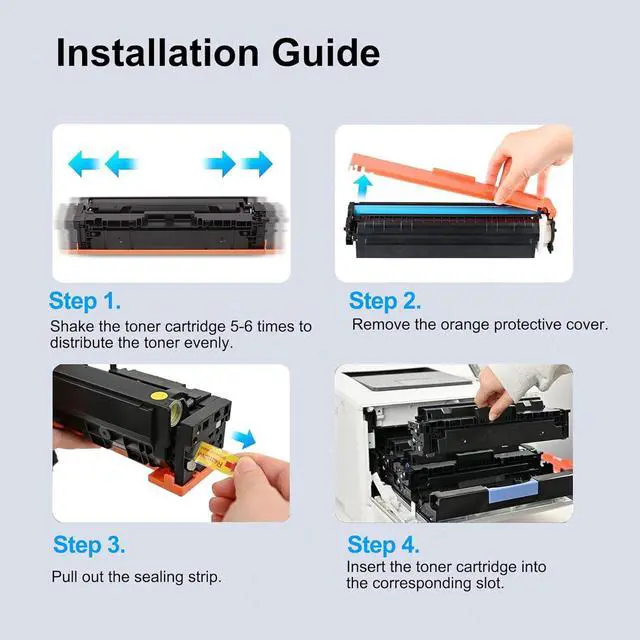Alt view image 6 of 6 - Ennovor 201A Toner Cartridge High Yield (4 Pack) Black/Cyan/Yellow/Magenta - Replacement for HP 201A Toner Cartridge Color Pro M252dw M252n Color Pro MFP M277c6 M277dw M277n Printer