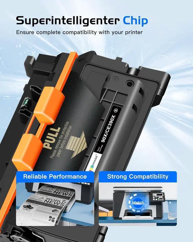 Alt view image 6 of 7 - 90X High Yield Toner Cartridge Compatible Replacement for HP 90X CE390X 90A CE390A for HP Laserjet Enterprise 600 M601 M602 M603 M4555 MFP M602x M602n M603dn Printer Ink (Black, 1 Pack)