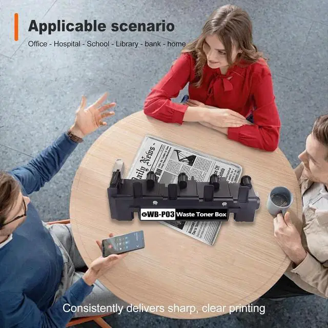 Alt view image 6 of 6 - Ennovor 1 Pack WB-P03 Black Waste Toner Box Replacement for Konica Minolta WB-P03 Work with Bizhub C25 C35 C35P C3100P C3110 Magicolor 3730 DN 4750 DN 4750 EN