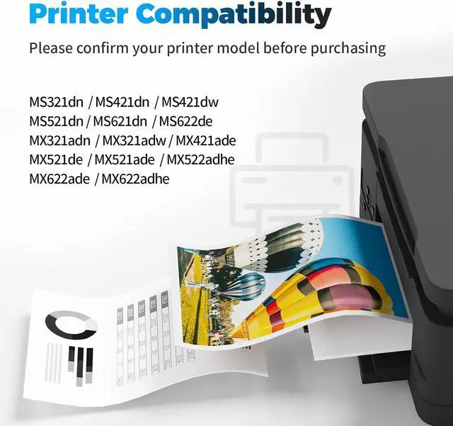 Alt view image 2 of 6 - Ennovor 56F0Z00 Imaging Unit Replacement for Lexmark 56F0Z00 Black Imaging Unit Compatible for MS321 MS321dn MS421 MS421dw MS521dn MS621dn MX321 MX421 MX521 MX521de MX521ade MX522 MX622 MX622adhe