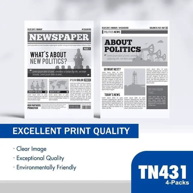 Alt view image 5 of 6 - Ennovor TN431 TN-431 Toner TN433 TN-433 Compatible for Brother TN-431BK TN-431C TN-431M TN-431Y High Yield Cartridges MFC-L8900Cdw HL-L8260CDW HL-L8360CDW MFC-L8610CDW HL-L8360CDWT Printer Ink4-Pack