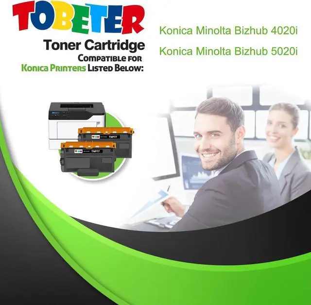 Alt view image 2 of 7 - Ennovor TNP-78 TNP-77 TNP78 TNP77 Black Toner Cartridge Compatible for Konica TNP-78 TNP-77 for Minolta bizhub 4020i 5020i Printer Toner(2-Pack, 12,000 Pages, ACF0030 ACF0031)