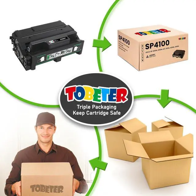 Alt view image 5 of 7 - Ennovor SP4100 Toner 402809 406997 Toner Cartridge Compatible for Ricoh Aficio SP 4100 4100N 4100N-KP 4110 4110N 4210 4210N 4310 4310N Printer Toner(1 Black, High Yield 15,000 Pages)