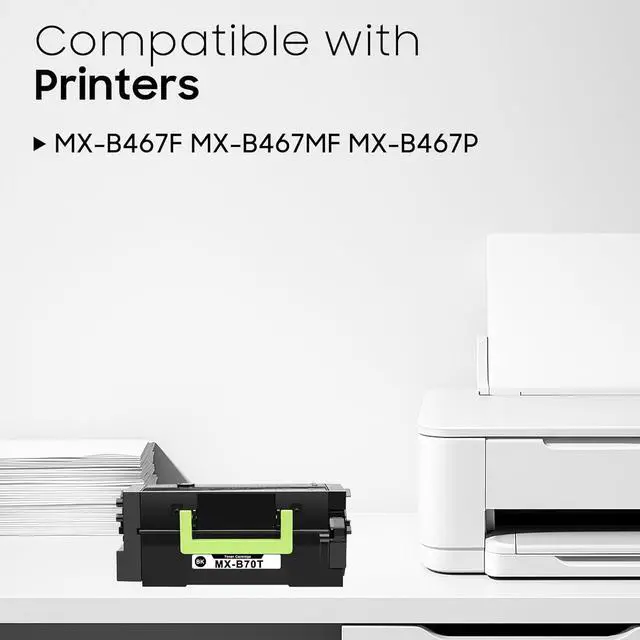 Alt view image 2 of 6 - Ennovor MX-B70T MXB70T Toner Cartridges Replacement for Sharp Toner Cartridge for Sharp MX-B557F MX-B557P MX-B707P Printers Ink 1-Pack (45,000 Pages,1x Black)