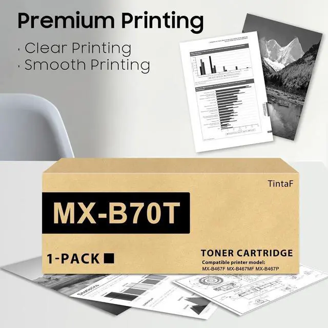 Alt view image 5 of 6 - Ennovor MX-B70T MXB70T Toner Cartridges Replacement for Sharp Toner Cartridge for Sharp MX-B557F MX-B557P MX-B707P Printers Ink 1-Pack (45,000 Pages,1x Black)