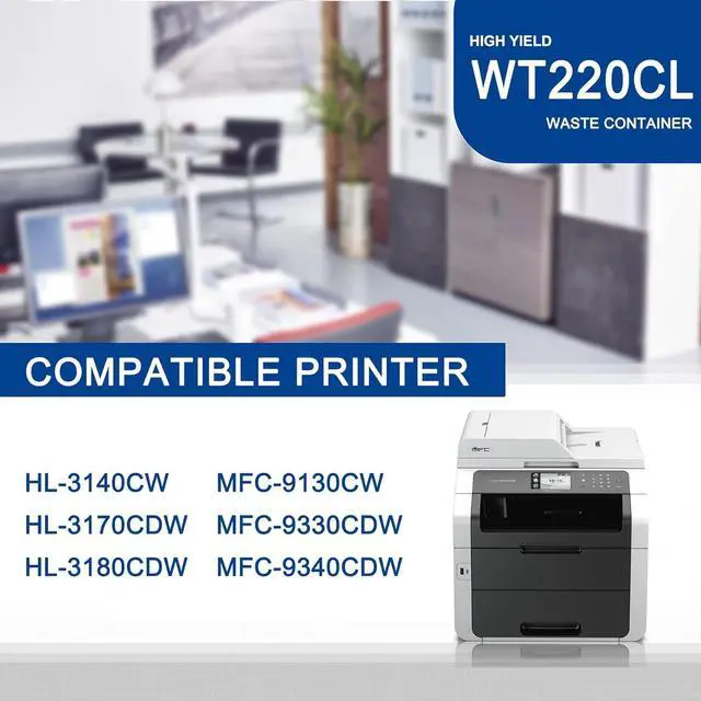 Alt view image 2 of 6 - Ennovor 1 Pack WT220CL Black Waste Container High Yield Compatible WT220CL Replacement for Brother HL-3140CW HL-3170CDW HL-3180CDW MFC-9130CW MFC-9330CDW MFC-9340CDW Printer