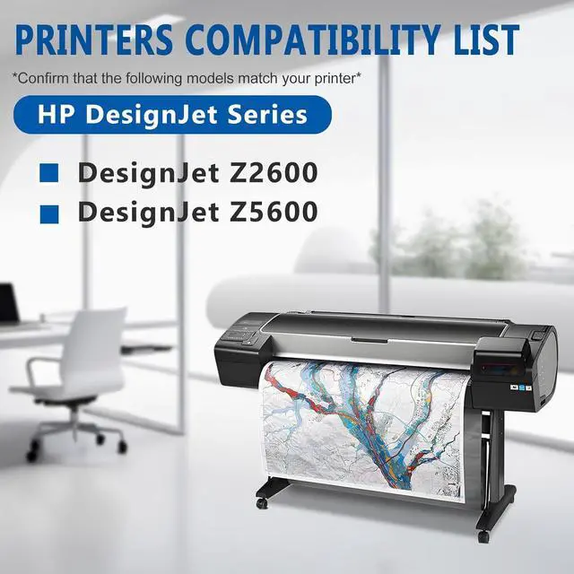 Alt view image 2 of 7 - Ennovor 745 Ink Cartridge Set 300ML HP 745 F9K06A F9K05A F9K04A F9K03A F9K02A F9K01A Compatible for Designjet Z2600 Z5600 Postscript Printers (6-Pack)