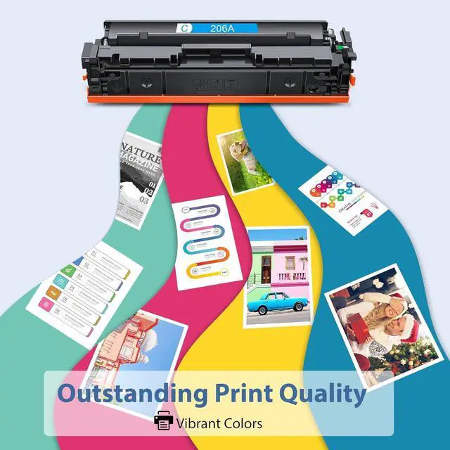 Alt view image 5 of 7 - Ennovor 206A Toner Cartridges 4 Pack M283fdw M283cdw Toner Compatible for HP 206A 206X Set for HP Color Laserjet Pro M255dw M255nw MFP M283fdw M283cdw M282nw M283fdn Printer(Black/Cyan/Yellow/Magenta)