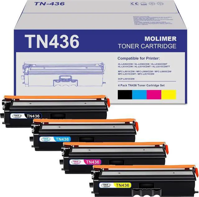 Main image of Ennovor TN436 Toner Cartridge Set 4 Pack Replacement for Brother TN436BK TN436C TN436Y TN436M 4-Color Super High Yield Toner Cartridge Set for MFC-L8900CDW Toner Cartridges