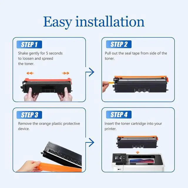 Alt view image 5 of 7 - Ennovor TN436 Toner Cartridge Set 4 Pack Replacement for Brother TN436BK TN436C TN436Y TN436M 4-Color Super High Yield Toner Cartridge Set for MFC-L8900CDW Toner Cartridges