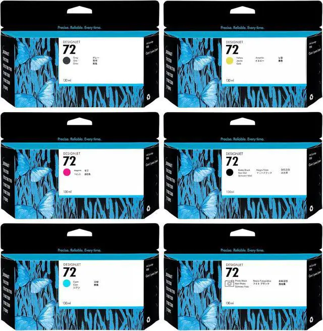 Main image of Ennovor 72 Ink Cartridges Replacement for HP 72 Ink Cartridges Work with for DesignJet T770 T790 T795 T610 T620 T1100 T1120 T1200 T1300 T2300 Printers,Latest Upgrade (130-ml, 6-Pack)
