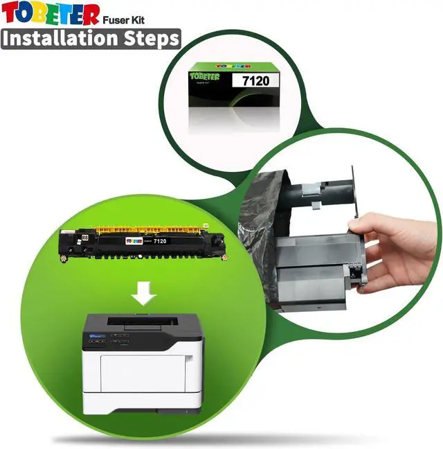 Alt view image 4 of 7 - Ennovor ToBeter Remanufactured 008R13087 Fuser Unit for Xerox WorkCentre 7120 7125 Compatible for WorkCentre 7120 7125 7225 7220 7220T 7225T 7220i 7225i Printers, 150K Yield