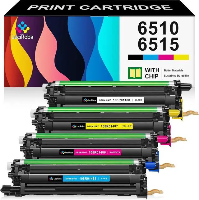 Main image of Ennovor LeciRoba Remanfactured Drum Unit Replacement for Xerox Phaser 6510 WorkCentre 6515 Drum Unit Cartridge (4-Pack, Black Cyan Magenta Yellow, 108R01420 108R01419 108R01417 108R01418)