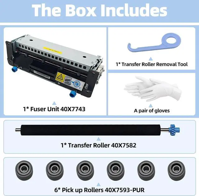 Alt view image 5 of 7 - Ennovor 40X8420(40X8425) Fuser Maintenance Kit Compatible with Lexmark MS810n / MS811 / MS812 / MX710 / MX711 / MX810 / MX811 / MX812 Laser Printers Includes 40X7743 Fuser (110V)