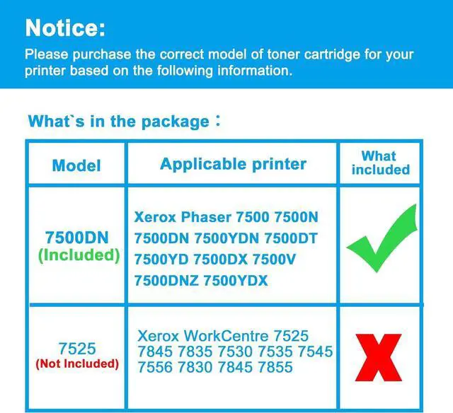 Alt view image 2 of 6 - Ennovor Phaser 7500 Toner Cartridge Replacement for Xerox 106R01439 106R01436 106R01437 106R01438 for Xerox Phaser 7500 7500N 7500DN 7500YDN 7500DT 7500YD 7500DX 7500V 7500DNZ 7500YDX Printer (KCMY)