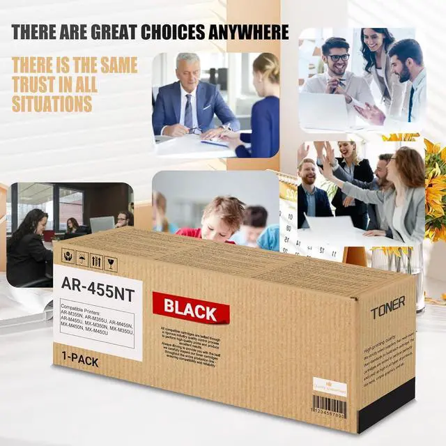 Alt view image 6 of 6 - Ennovor 1 Pack AR-455NT Black Toner Cartridge AR-455NT High Yield 36,000 Pages Compatible Sharp AR-M355N AR-M355U AR-M455N AR-M455U MX-M350N MX-M350U MX-M450N MX-M450U Printer