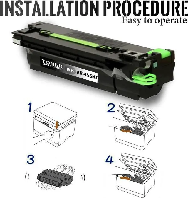 Alt view image 5 of 6 - Ennovor 1 Pack AR-455NT Black Toner Cartridge AR-455NT High Yield 36,000 Pages Compatible Sharp AR-M355N AR-M355U AR-M455N AR-M455U MX-M350N MX-M350U MX-M450N MX-M450U Printer