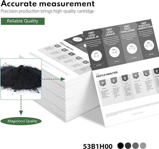 Alt view image 4 of 6 - Ennovor 53B1H00 High Yield Toner Cartridge (2-Black) Replacement for Lexmark 53B1H00 / 53B0HA0 Toner Cartridge for MS817dn, MS817n, MS818dn, MS818n, MX717de, MX718de Printer [25,500 Pages/Pack]