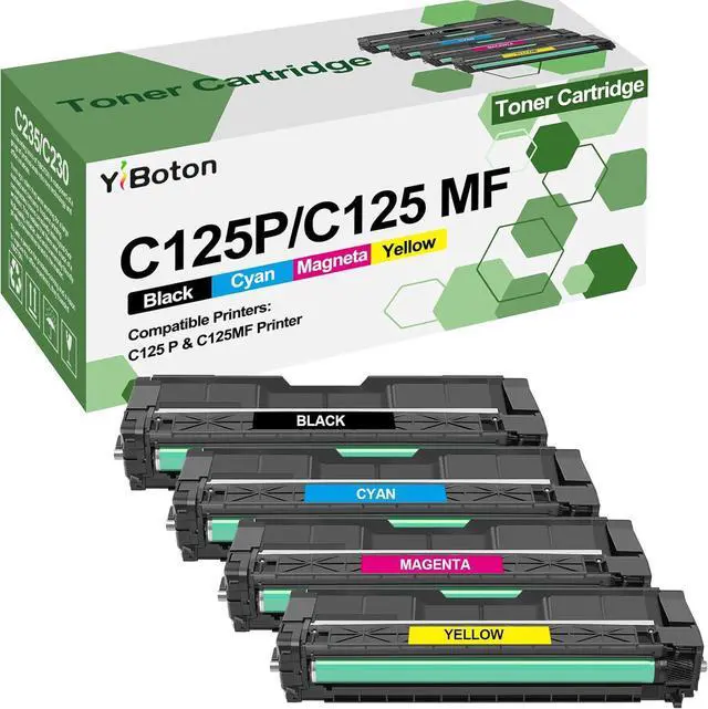 Main image of Ennovor C125 P C125 MF Black Cyan Magenta Yellow Toner Cartridge Replacement for Ricoh 434060 434061 434062 434063 Toner Cartridge Use Compatible for Ricoh C125P & C125MF Printer