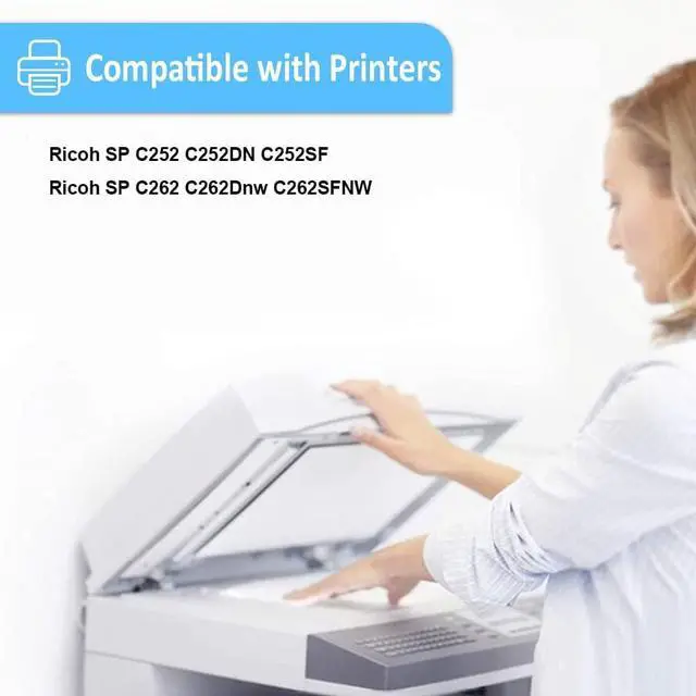 Alt view image 2 of 6 - Ennovor Compatible Toner Cartridge 4 Color Set Replacement for Ricoh SP C252HA High Yield 6500 Pages BK& 6000 Pages CMY for sp c252dn c252sf c262dnw c262sfnw C252HA (4-Pack BK/C/M/Y)