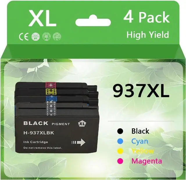 Main image of Ennovor Ink Cartridges 937 937XL High Yield Replacement for HP 937 937XL Ink Cartridges Work for HP Officejet Pro 9110b 9120 9130 9720 9730 Printers,Combination Pack