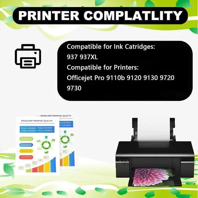 Alt view image 2 of 7 - Ennovor Ink Cartridges 937 937XL High Yield Replacement for HP 937 937XL Ink Cartridges Work for HP Officejet Pro 9110b 9120 9130 9720 9730 Printers,Combination Pack