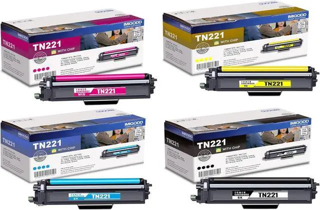 Main image of Ennovor 4 Pack TN221 BK/C/M/Y Toner Cartridge (with chip) Ink High Yield Replacement for Brother HL-3140CW 3150CDN 3170CDW 3180CDW MFC-9130CW 9140CDN 9330CDW 9340CDW DCP-9015CDW 9020CDN 4PK