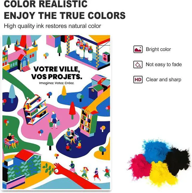 Alt view image 4 of 6 - Ennovor 4 Pack TN221 BK/C/M/Y Toner Cartridge (with chip) Ink High Yield Replacement for Brother HL-3140CW 3150CDN 3170CDW 3180CDW MFC-9130CW 9140CDN 9330CDW 9340CDW DCP-9015CDW 9020CDN 4PK