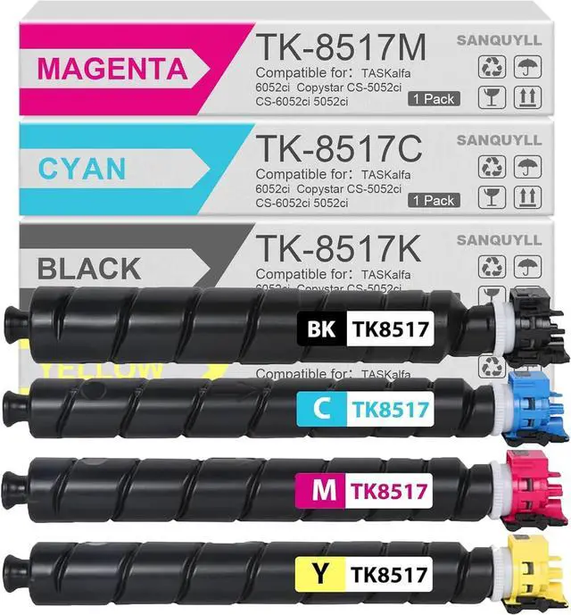 Main image of Ennovor TK-8517 Toner Cartridge Compatible for Kyocera TK-8517 TK8517 Toner Cartridge for Copystar CS-6052ci CS-5052ci TASKalfa 5052ci 6052ci Printer(1 Black 1 Cyan 1 Magenta 1 Yellow)