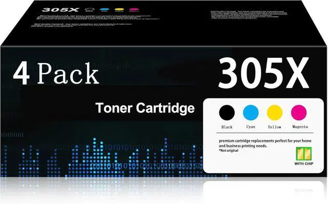 Main image of Ennovor 305X Toner Cartridge 4 Pack with Chip High Yield Replacement for HP 305X CE410X 305A CE411A CE412A CE413A Compatible with Laserjet Pro 400 Color MFP M451nw M451dn M451dw M475dn Printer Toner