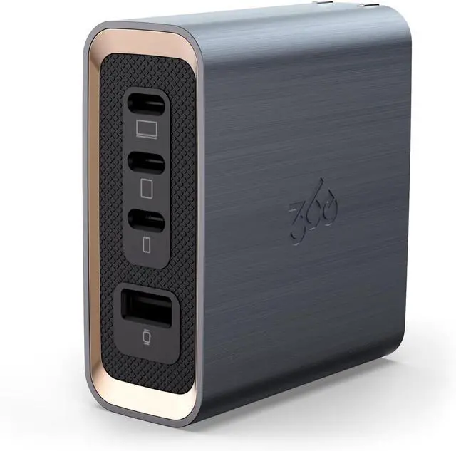 Main image of 360 Electrical Laptop Charger, Profile 160W USB-C Charger, 4-Port Multi-Device Fast Charging, Advanced GaN Power Adapter, ChargeSense 2, for MacBook, Surface, iPhone, Galaxy, Pixel, and More