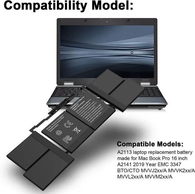 Alt view image 5 of 6 - A2113 Laptop Battery Replacement for Apple MacBook Pro Retina 16'' A2141 2019 Year Version EMC 3347 BTO/CTO MVVJ2xx/A MVVK2xx/A MVVL2xx/A MVVM2xx/A