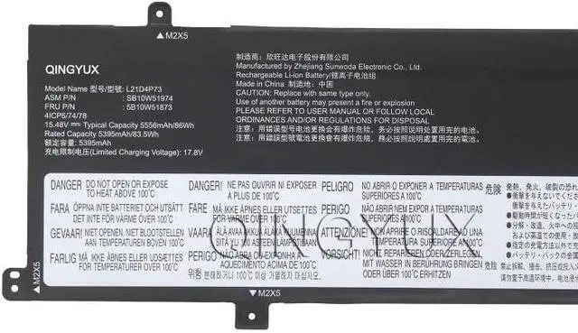 Alt view image 2 of 5 - L21D4P73 L21M4P73 L21M4P74 L21C4P72 SB10W51974 5B10W51873 Laptop Battery Compatible with Lenovo ThinkPad P16s T16 1st Gen 2022 Series