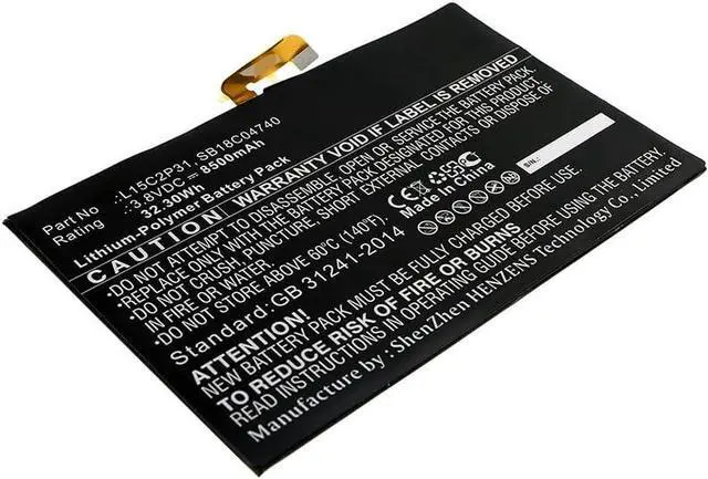 Alt view image 2 of 3 - Synergy Digital Tablet Battery, Compatible with Lenovo Yoga Book YB1-X91L(ZA16) Tablet, (Li-Pol, 3.8V, 8500mAh) Ultra High Capacity, Replacement for Lenovo L15C2P31 Battery