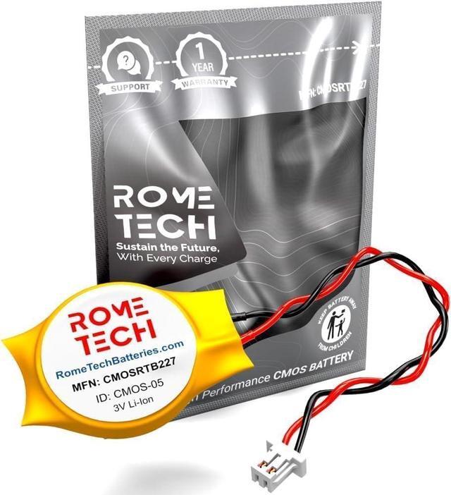 Main image of Rome Tech RTC CMOS Battery for Dell Latitude 2110, 2120, E5470- Laptop Backup BIOS CR2032 with 2 Pin Wires (20-Pack)