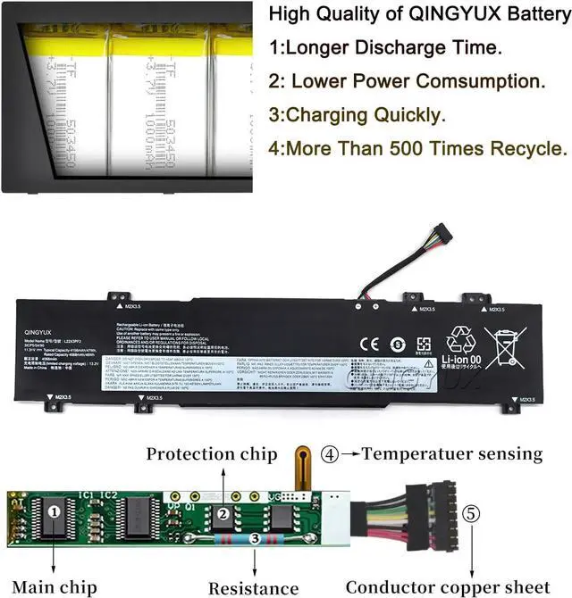 Alt view image 4 of 7 - New L22X3PF2 L22B3PF2 L22D3PF2 L22M3PF2 L22C3PF2 Laptop Battery Compatible with Lenovo V14 G4 AMN // V15 G4 AMN Series Notebook